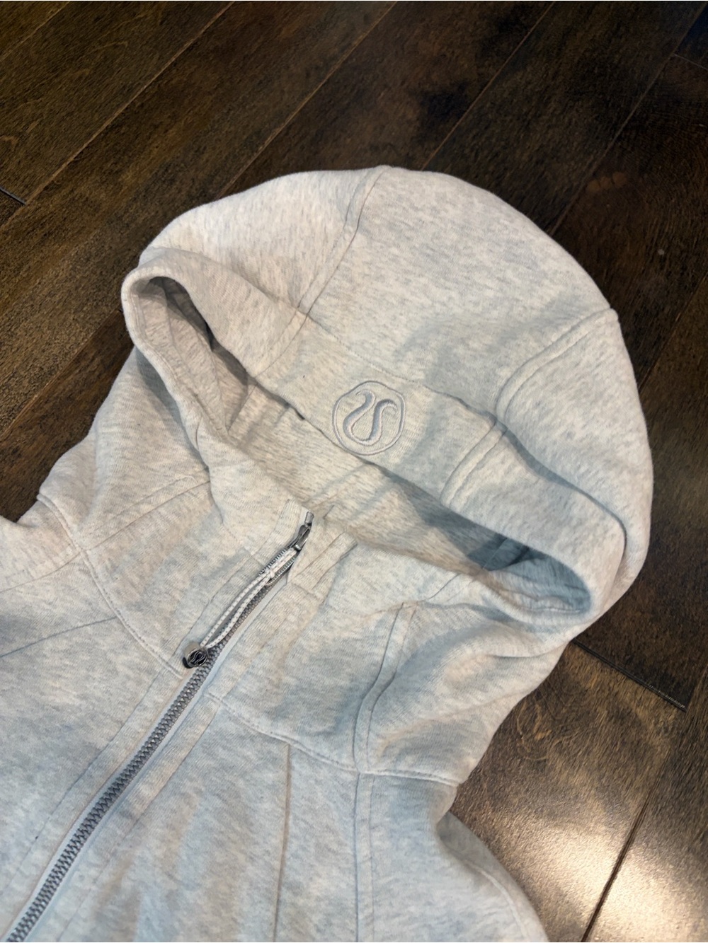 Lululemon Cropped Zip Hoodie in Light Gray - Women's Active Top - Picture 8 of 13